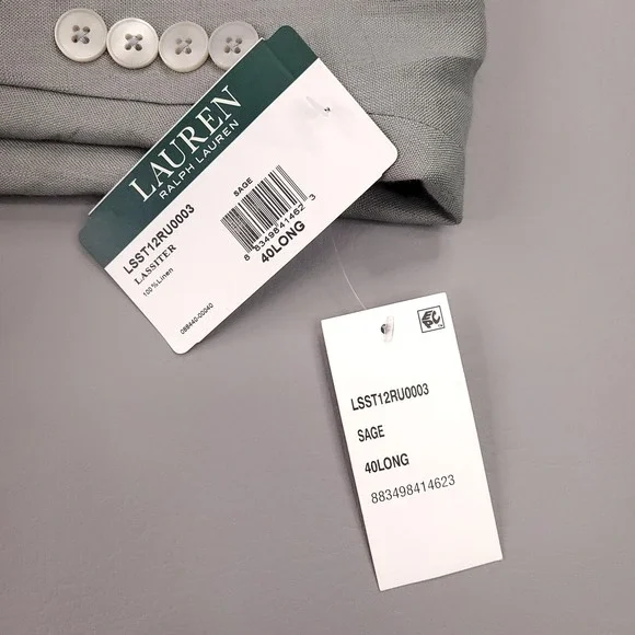 Lauren Ralph Lauren Blazer Mens 40L Ultraflex Linen Lassiter New Jacket - Picture 8 of 16